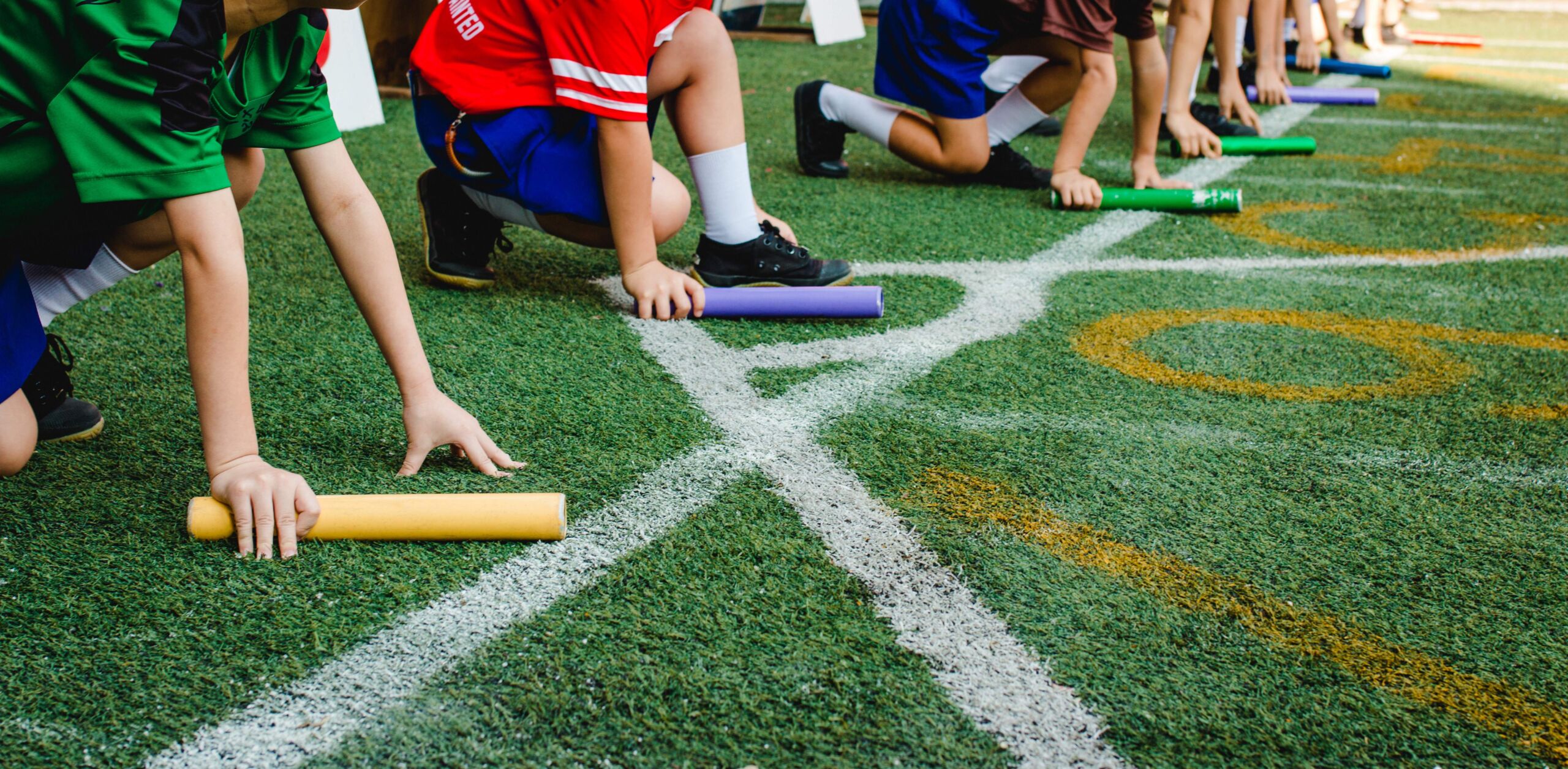 Relay race at a school sports day